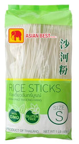 Asian Best Premium Rice Stick Noodle, Non GMO, Gluten Free, Small Size, 2mm,16 oz (3 Pack)