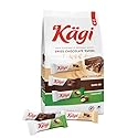 Kägi Swiss Chocolate Covered Wafers Assorted Bag - Crispy Coated, Individually Wrapped Mini-Mix of Classic, Dark & Hazelnut Flavors, 500g Bag