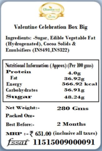 Ghasitaram Gifts Chocolate - Valentine Celebration Box Big