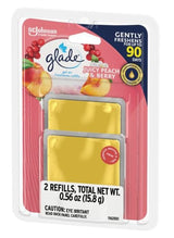Glade Gel Air Freshener, 2 Count Refills, Juicy Peach & Berry, 0.56 oz