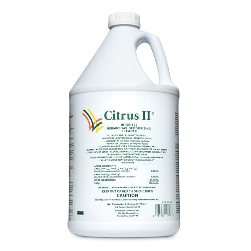 Citrus II Hospital Germicidal Deodorizing Cleaner - Fresh Citrus Scent - 1 Gallon - Refill - Disinfecting Cleaner for Home, Hospital and Office Areas
