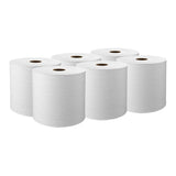 Kimberly-Clark 11090 White Kleenex Hard Roll Towel, 8" W x 600' L (Pack of 6)