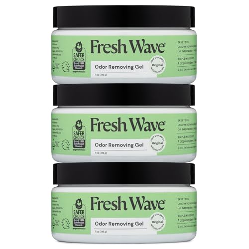 Fresh Wave Odor Removing Gel, 7 oz., Pack of 3 - Odor Absorbers for Home, Safer Odor Relief, Natural Plant-Based Odor Eliminator, Every 7 oz. lasts