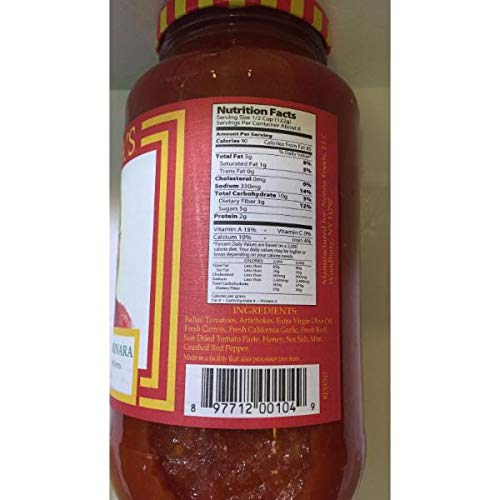Lidia?s Marinara Artichoke Pasta Sauce 25 Ounces (Case of 6)