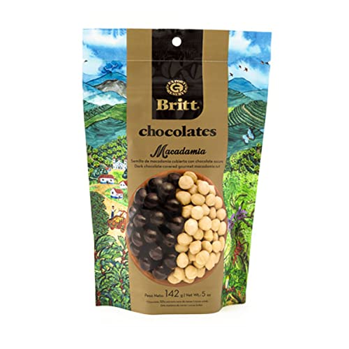 Cafe Britt® Chocolates - Dark Chocolate-covered Gourmet Nuts (4 Pack) (Almonds, Cashews, Macadamias, Hazelnuts) (5 oz each) Gourmet Dark Chocolate