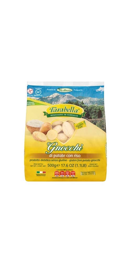 Farabella Gluten Free Gnocchi - Imported from Italy, 17.6 oz, Sulphite Free, Cook in 2 Minutes - Perfect for Celiac and Gluten Intolerant Diets
