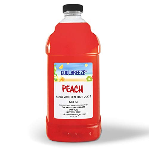 Coolbreeze Peach Frozen Drink Machine Mix - Ready to Use Slush Flavor Syrup - 1/2 Gallon Bottle