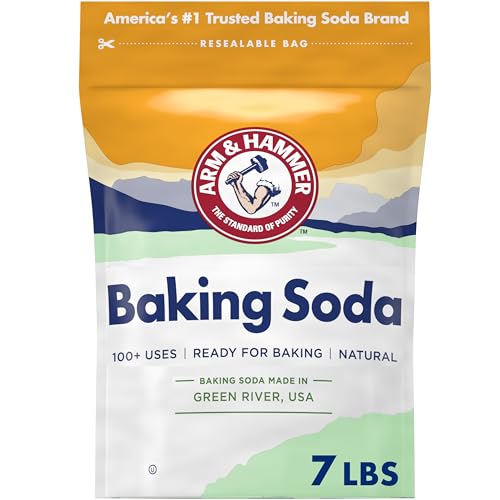 ARM & HAMMER Baking Soda, Multi-Purpose 100% Pure Sodium Bicarbonate Powder for Cooking, Baking, Cleaning, Laundry, Deodorizing, DIY & More, 7 Lbs