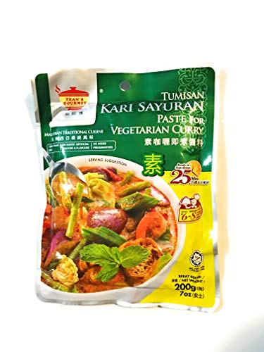 Teans Gourmet Paste For Vegetarian Curry 7 Oz(2 Pack)