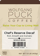 Wolfgang Puck Coffee, Chef's Reserve Decaf, Whole Bean Coffee, 1-Pound