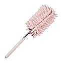 Pink Retractable Microfiber Duster for Cleaning Extendable Washable Hand Duster Feather Duster Cleaning Tool for Cleaning Office, Car, Window