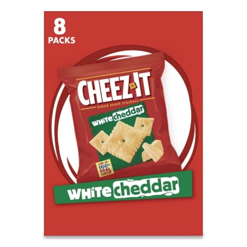 Cheez-It Crackers, 1.5oz Single-Serving Snack Bags, White Cheddar, 8/Box