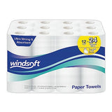 Windsoft Premium Paper Towels, 12-Pack, 110 Sheets Per Roll, Double Rolls, Perforated Full & Half Sheets, 2-Ply White Kitchen Towels, Embossed