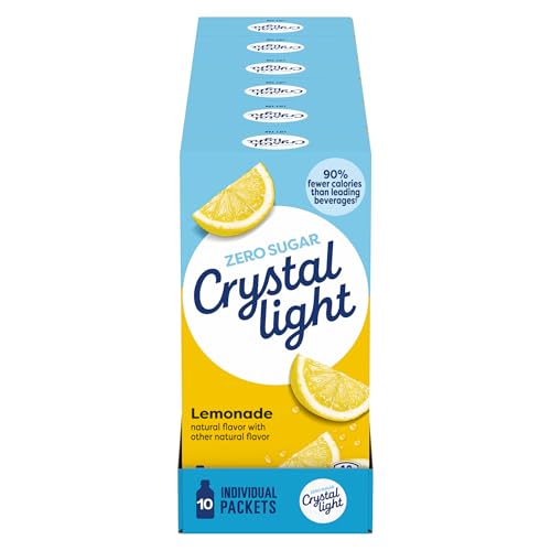Crystal Light Drink Mix, 120 Packets, for Convenient On-the-Go Flavorful Hydration, Lemonade Natural Flavor with other natural flavor, Zero Sugar