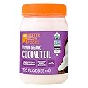 BetterBody Foods Organic Unrefined Coconut Oil - Hair & Skin Moisturizer, Baking & Cooking Oil - Light Aroma and Flavor - Butter Alternative - 15.5 Fl