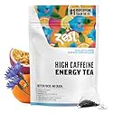 Zest Energy Tea Bags - Blue Lady Passion Fruit Black Tea - High Caffeine Tea for Morning Energy, Focus & Clarity - Natural Caffeinated Tea with 150mg