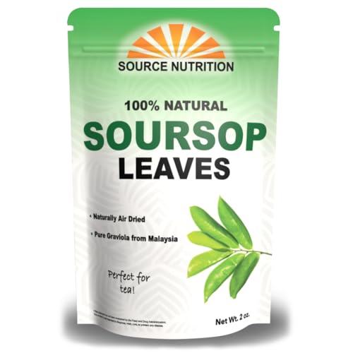 Soursop Leaf Herbal Tea Bags, 30 Count - All-Natural Dried Annona Muricata Leaves, Caffeine-Free Herbal Tea