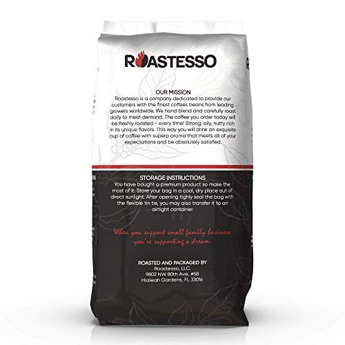 Roastesso Gourmet Cubanito, Cuban-Style Fresh Roasted Coffee Whole Beans, Medium to Dark Roast Premium Espresso Blend, 100% Arabica, Small Batches, 12