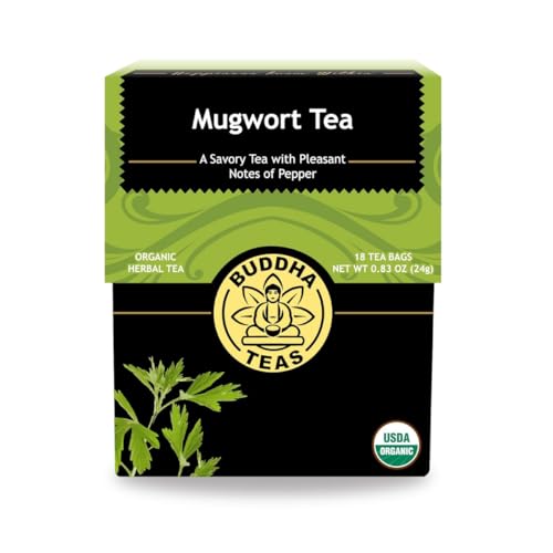 Organic Mugwort Tea, 18 Bleach-Free Tea Bags - Organic Tea Improves Digestion, and Acts as an Emotional Relaxant, No GMOs