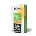 Fiber Gourmet Pasta Light Lasagna Sheets - Low Net Carb Noodles with 24g Fiber, 110 Calories, 18g Net Carbs - Made in Italy, Kosher, Vegan, Non-GMO