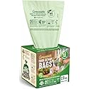 UNNI Compostable Trash Bags, 2.6 Gallon / 9.84 Liter, 100 Count, Extra Thick 0.71 Mil Small Kitchen Food Scrap Bin Liners, Certified by BPI, CMA & OK