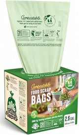 UNNI Compostable Trash Bags, 2.6 Gallon / 9.84 Liter, 100 Count, Extra Thick 0.71 Mil Small Kitchen Food Scrap Bin Liners, Certified by BPI, CMA & OK
