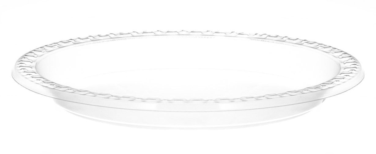 [40 Count] Plastimade 9 Inch Dinner Plates Clear Disposable Heavy Duty Plastic, Ideal For Wedding, Catering, Parties, Buffets, Events, Or Everyday