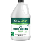 SimpleNature 12% Food Grade Hydrogen Peroxide Solution - 1 Gallon - Natural Multipurpose Cleaner - Made in USA - Ideal for Commercial, Residential