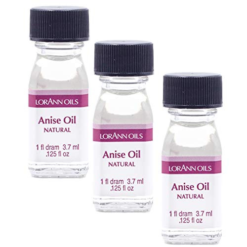 LorAnn Anise Oil SS, Natural Flavor, 1 dram bottle (.0125 fl oz - 3.7 ml) - 3 pack - includes a recipe