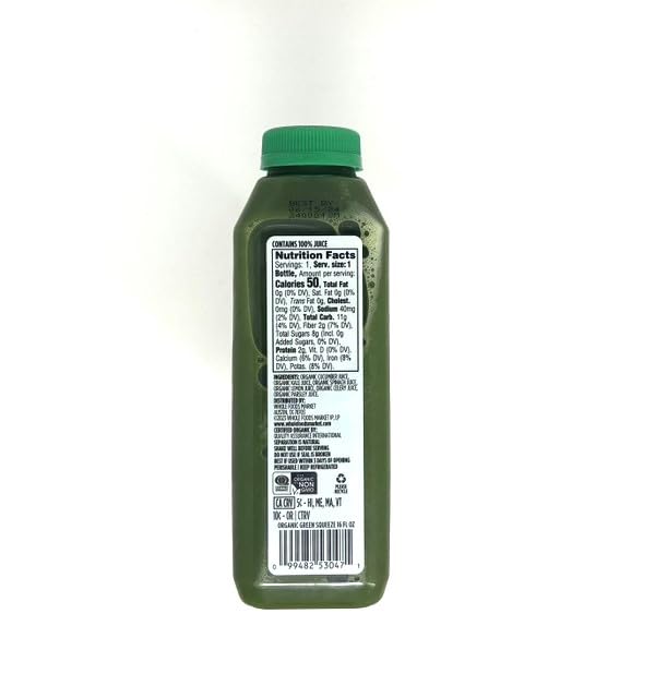 WHOLE FOODS MARKET Organic Green Squeeze Juice, 16 FZ