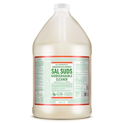 Dr. Bronner's Sal Suds Biodegradable Cleaner (Fir & Spruce, 1 Gallon) - All-Purpose Pine Mop Soap & Detergent for Floors, Multi-Purpose Household