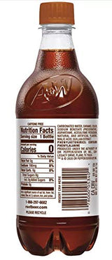 A&W Zero Root Beer, 20 Fl Oz Bottles, (Pack of 16, Total of 320 Fl Oz)