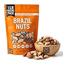 Oh! Nuts Brazil Nuts, Raw, Unsalted, No Shell, Whole - 1 lb in Resealable Bag - 100% Natural Nuts, Rich in Selenium - Vegan, Kosher, Gluten-Free Snack