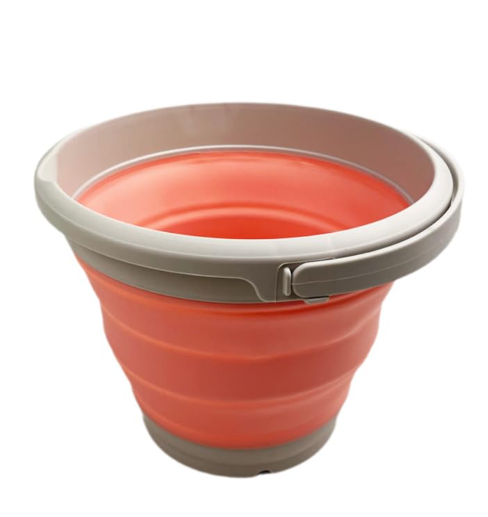 SAMMART 5.5L (1.4 Gallon) Collapsible Plastic Bucket (Grey/Quartz Pink, 1)