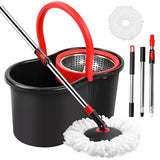 Spin Mop and Bucket, Mop and Bucket with Wringer Set for Home, 360 Spinning Mop Bucket Floor Cleaning Tool with One Microfiber Mop Replacement Head