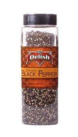 Premium Cracked Black Pepper Peppercorns by Its Delish, 15 Oz Large Jar | Gourmet Freshly Coarse Ground Peppercorn For Grinder Refill and Kitchen Use
