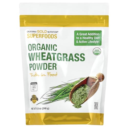 Organic Wheat Grass Powder, Sourced from USA, USDA Certified Organic, 8.5 oz (240 g)