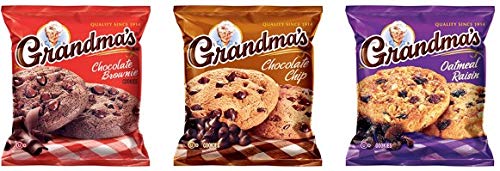 Grandma's Cookies Variety 2.5 Oz Packages Bundle of 15 Pack Includes : 5 x Chocolate Brownie, 5 x Chocolate Chip, 5 x Oatmeal Raisin (15 Count)