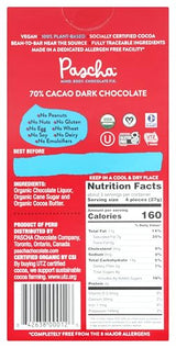 Organic Chocolate Dark, 70% Cacao Pascha Organic 1 (2.82 oz) Bar