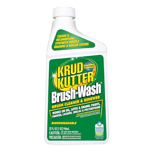 Krud Kutter Brush-Wash Cleaner and Renewer, 32 oz, Paint Brush Cleaner for Latex and Oil Based Paint, Restores Brushes and Rollers, Removes Paint