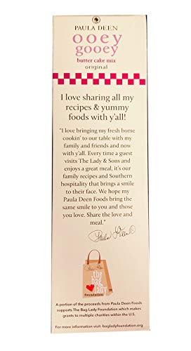 Paula Deen Ooey Gooey Butter Cake Mix 20.25 Ounce! Original Flavor Butter Cake! No Trans Fat & No Cholesterol! Choose Your Cake Mix! (Original)