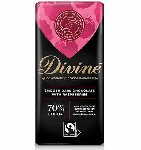 Divine Dark Chocolate with Raspberry 100g - Pack of 2