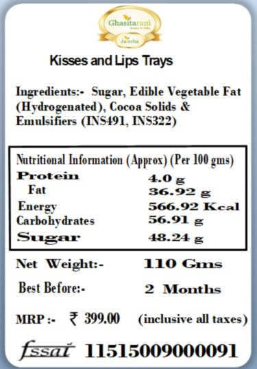 Ghasitaram Gifts Chocolate - Kisses and Lips Trays