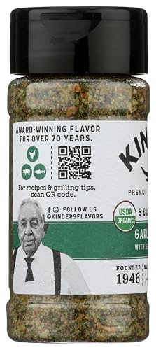 Kinders Organic Garlic Herb Sea Salt & Lemon Seasoning, 3.2 OZ