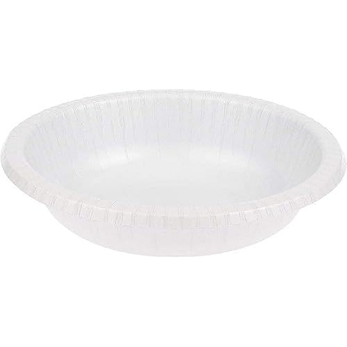 Creative Converting Touch of Color 20 Count Paper Bowl, 20 oz, White