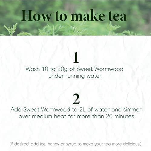 Dried Korean Sweet Wormwood Artemisia Annua (Dried Loose Leaves 4oz) Farmer Queen Tea Hand-Selected Leaves, Minimized Thick Stems Selected Mainly