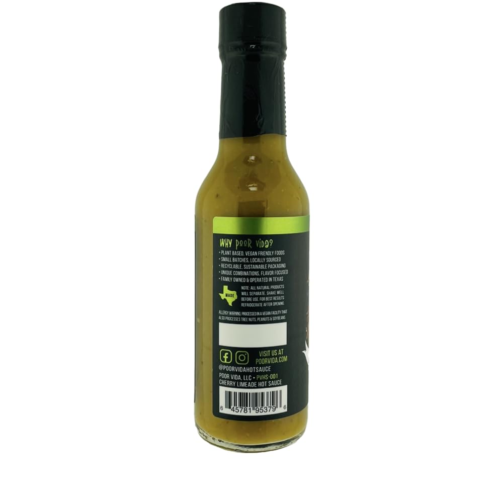 Cherry Limeade Hot Sauce, 5 fl. oz. - Tangy & Spicy, Small Batch, Texas Craft Hot Sauce, Family Owned and Operated