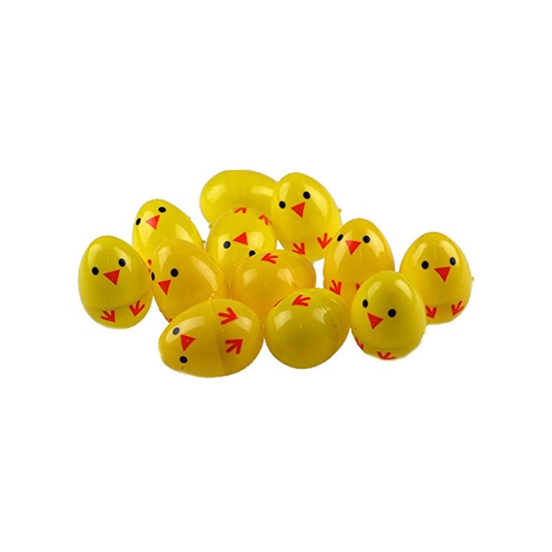 24Pcs Easter Filler Fillable Eggs Chick Design Plastic Surprise Easter Eggs for Hold Creme Gifts Yellow.