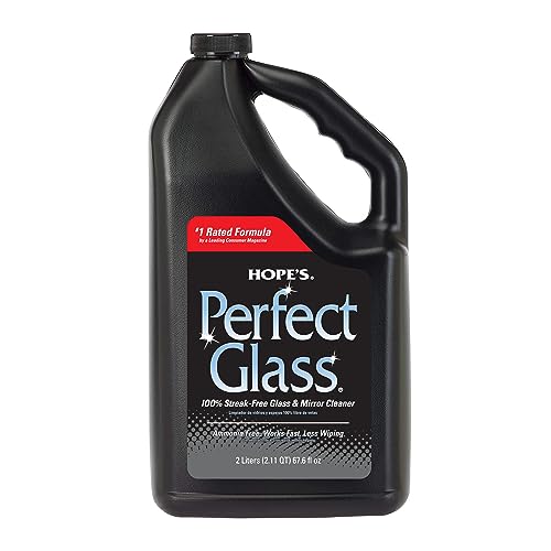 HOPE'S Perfect Glass Cleaner Spray Refill, Streak-Free, Ammonia-Free Window, Mirror, Screen, Tinted Glass, and Shower Door Cleaner, Indoor and Outdoor