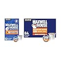 Maxwell House House Blend Medium Roast K-Cup Coffee Pods 84 CT + Breakfast Blend Light Ground Coffee K-Cup Pods 12 CT (Variety Pack)